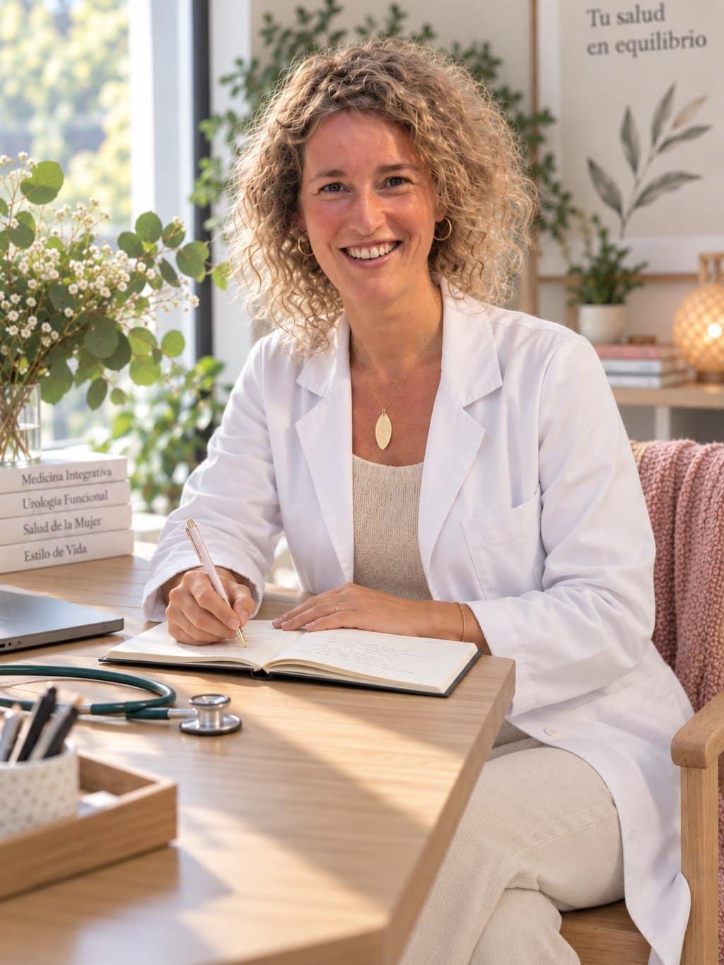 La Dra. Judith Palacios durante una consulta de Urología Funcional Integrativa en Bilbao